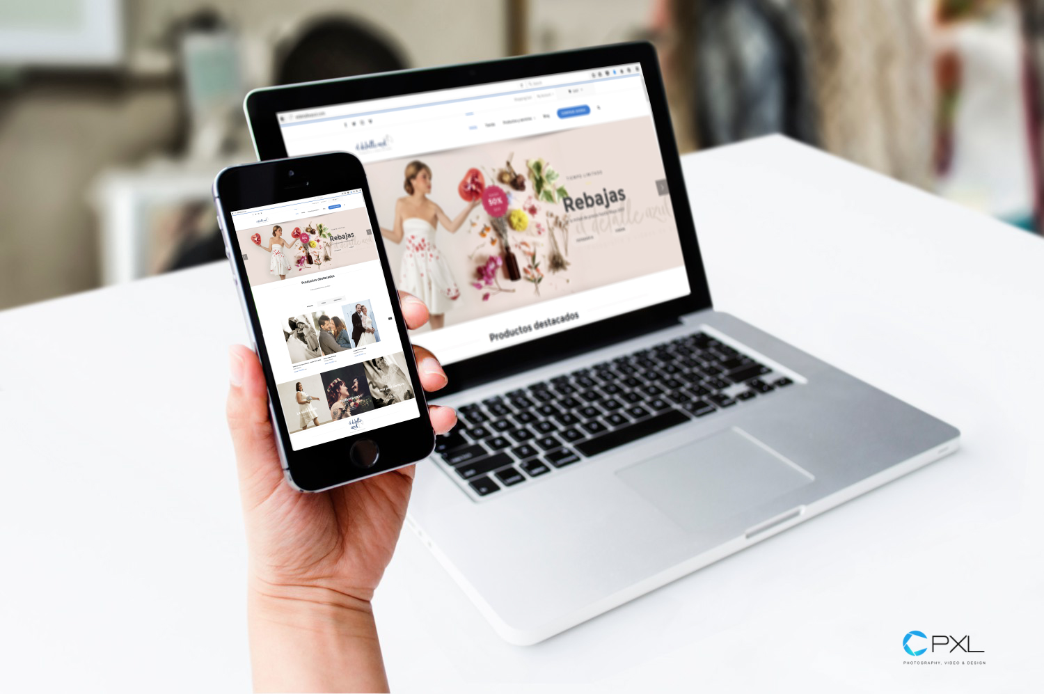 Diseño comercio electrónico para el detalle azul - Fotografía y vídeos de boda