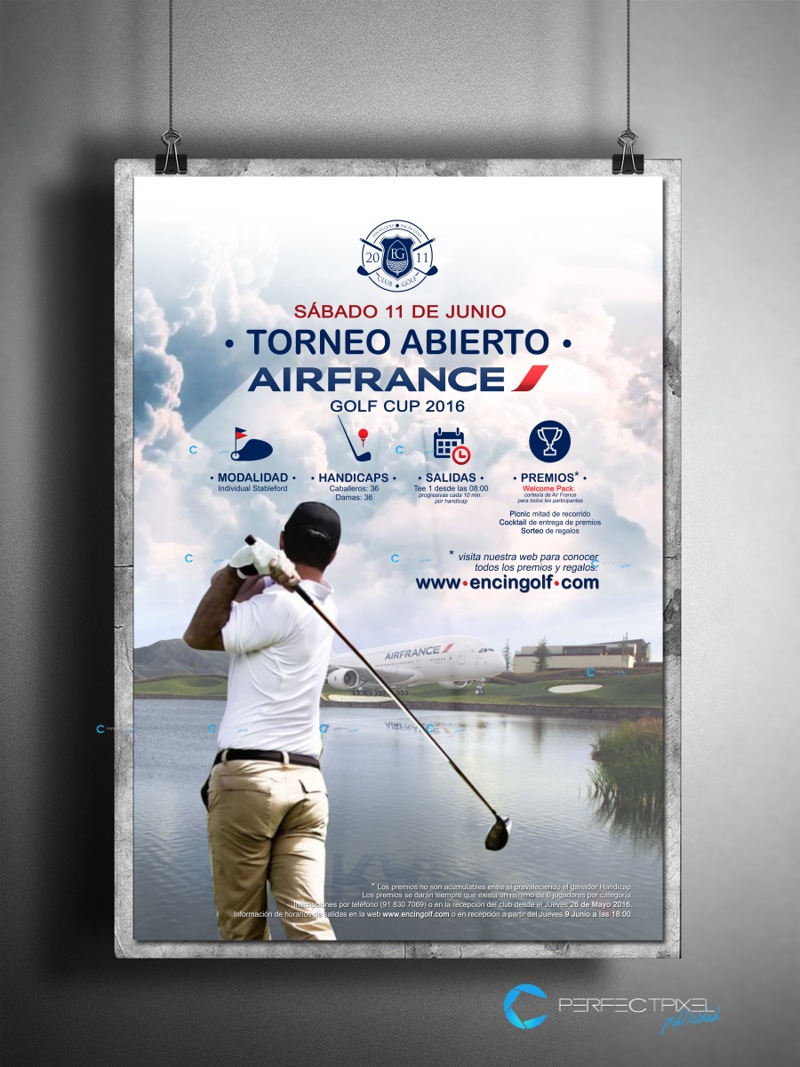 Cartel publicitario Air France Advertisement - Torneo de golf