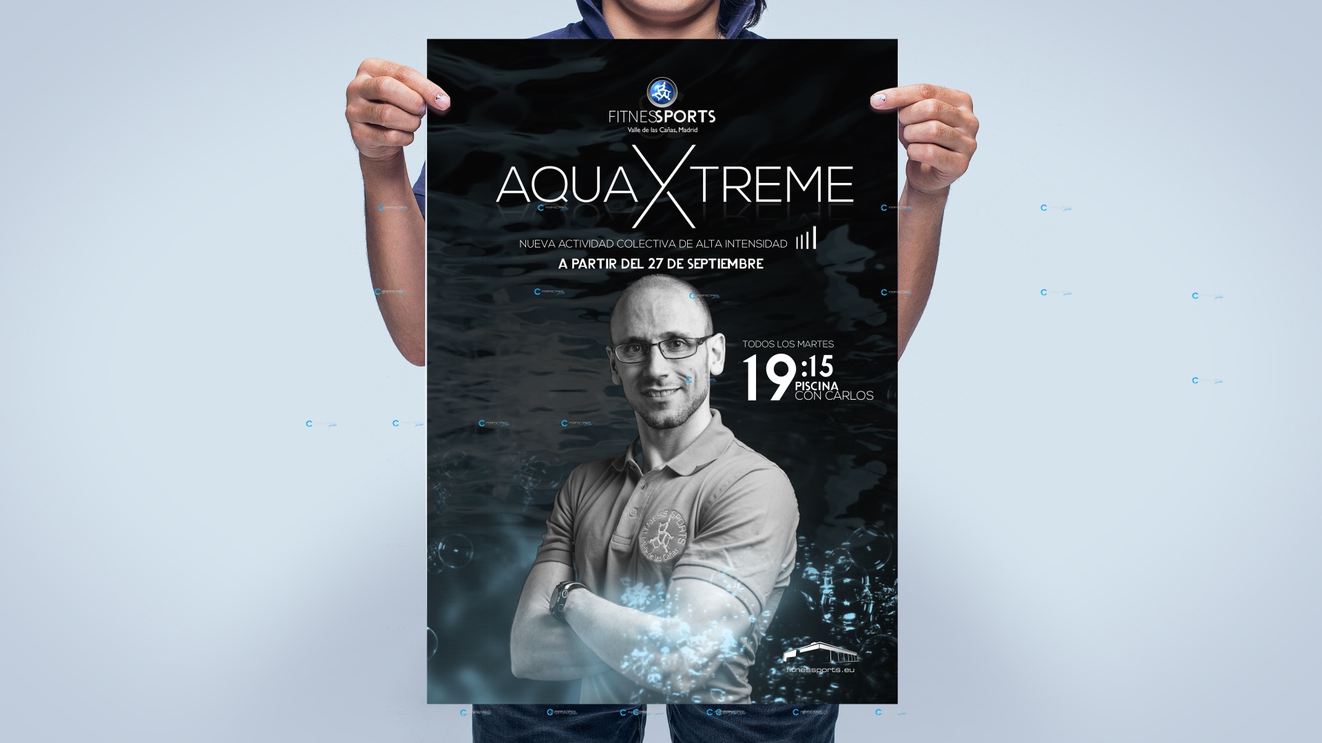 Cartel publicitario para AquaXtreme Actividad acuática de alta intensidad
