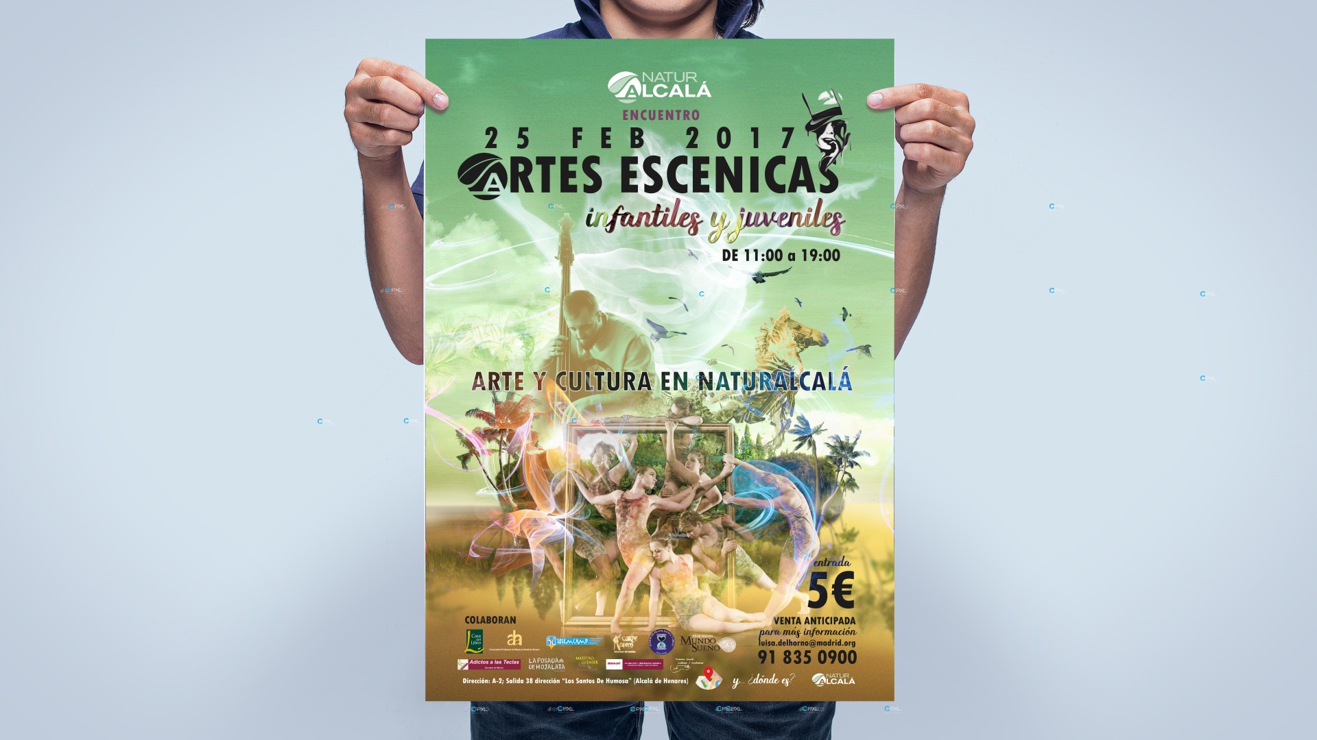 Cartel publicitario para encuentro de artes escénicas en Madrid - Naturalcalá