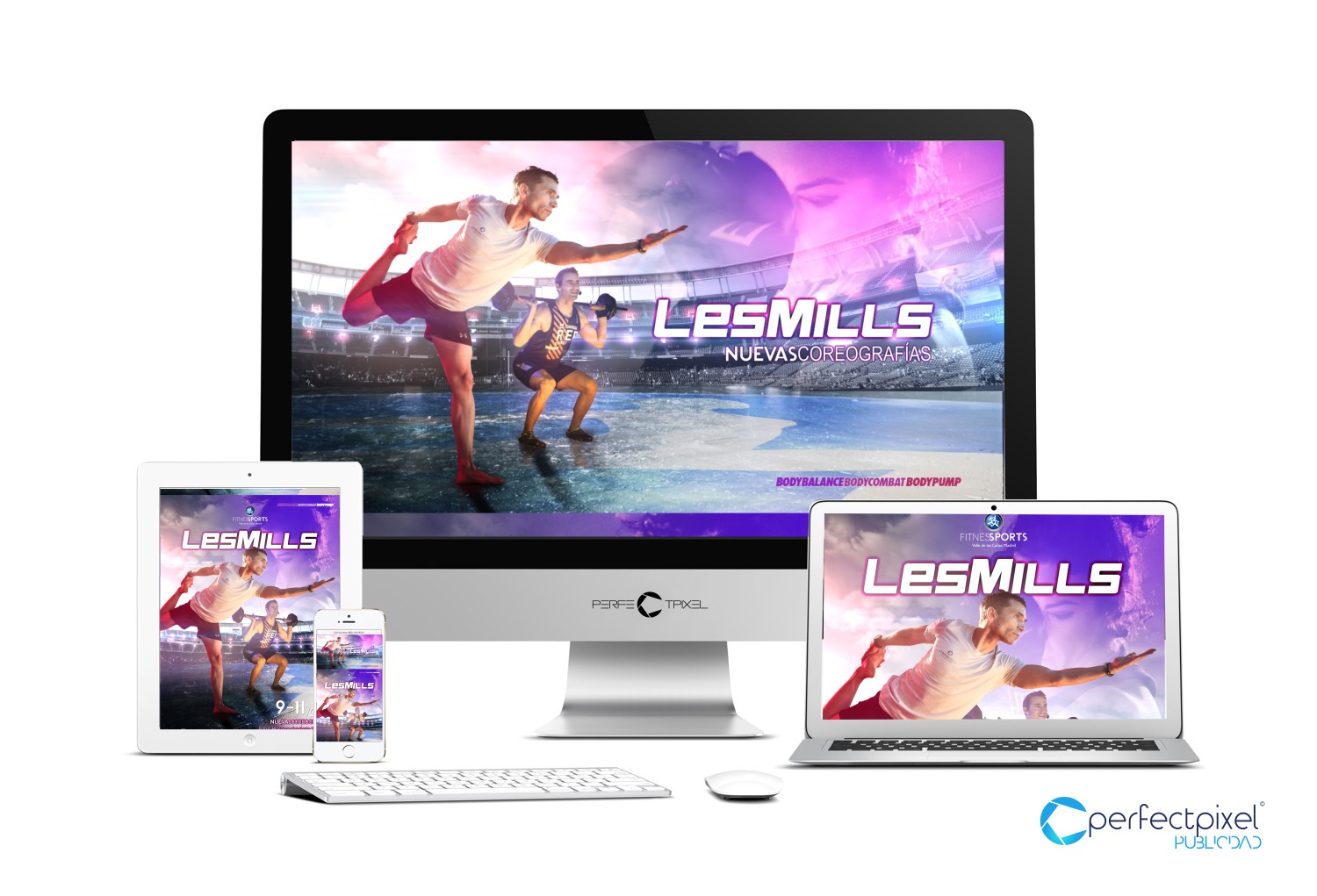 Cartelería profesional y fotografía deportiva para presentaciones Les Mills (FSVC)